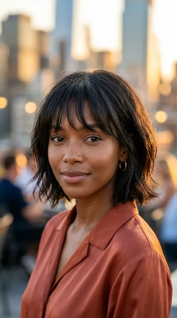 Bob with Wispy Bangs for Thin Hair