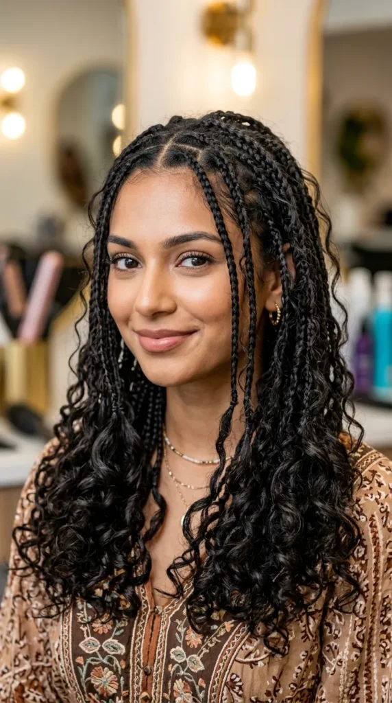 Boho Braids with Curly Ends