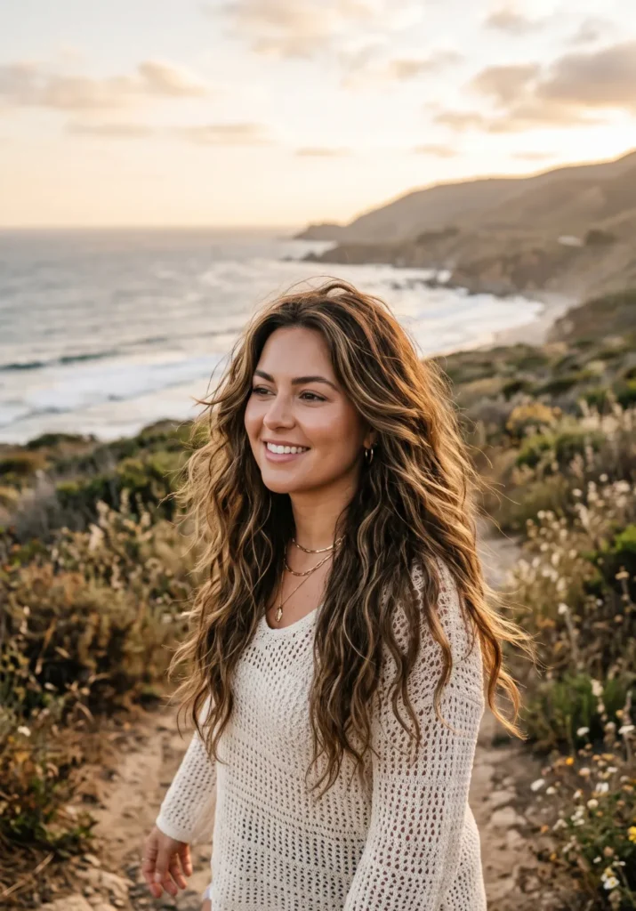 Boho Long Beach Waves with Layers