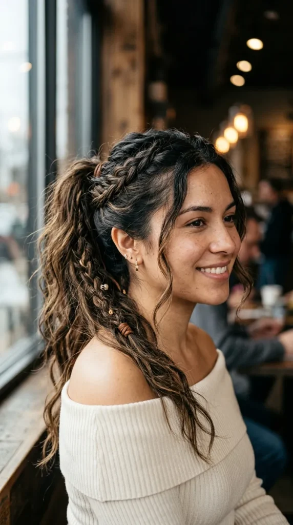 Boho Ponytail with Loose Braids