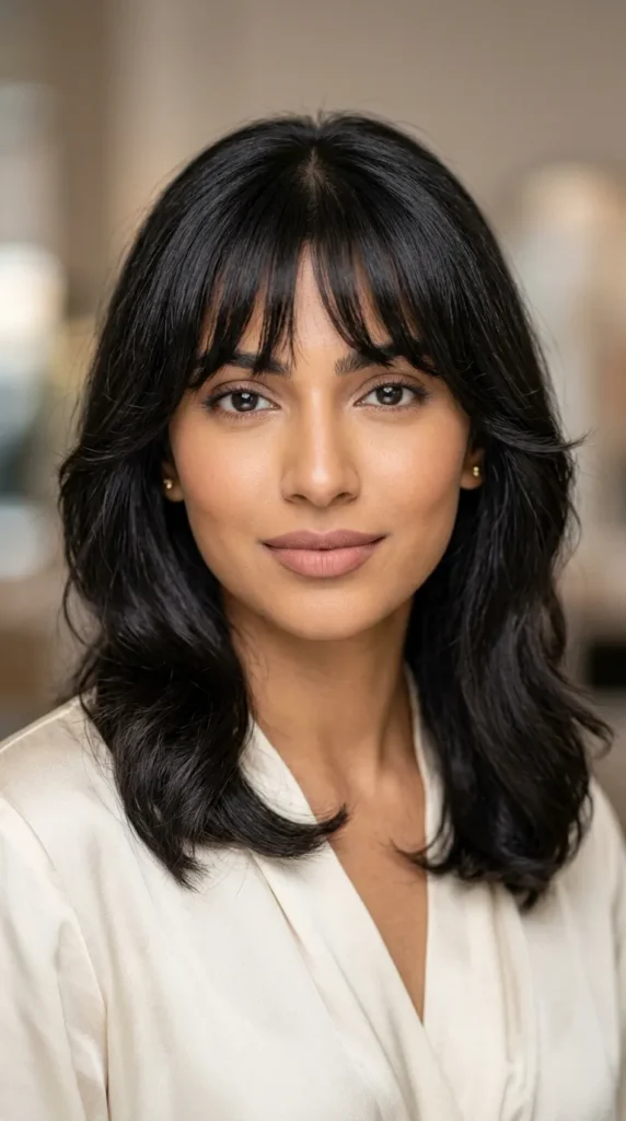 Bottleneck Bangs for Oval Face