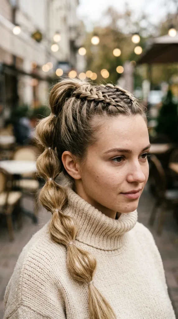 Braided Bubble Ponytail