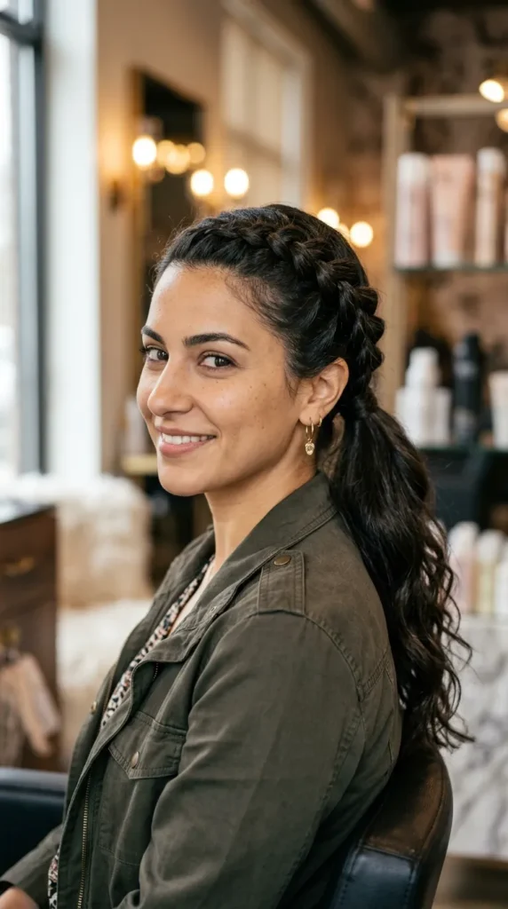 Braided Crown into Ponytail