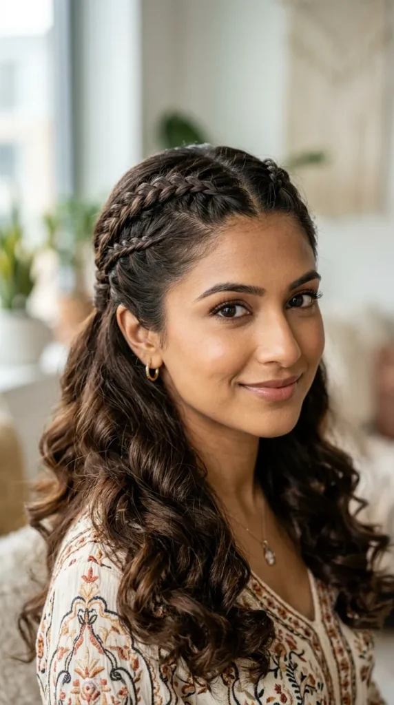 Braided Half-Up Half-Down Style