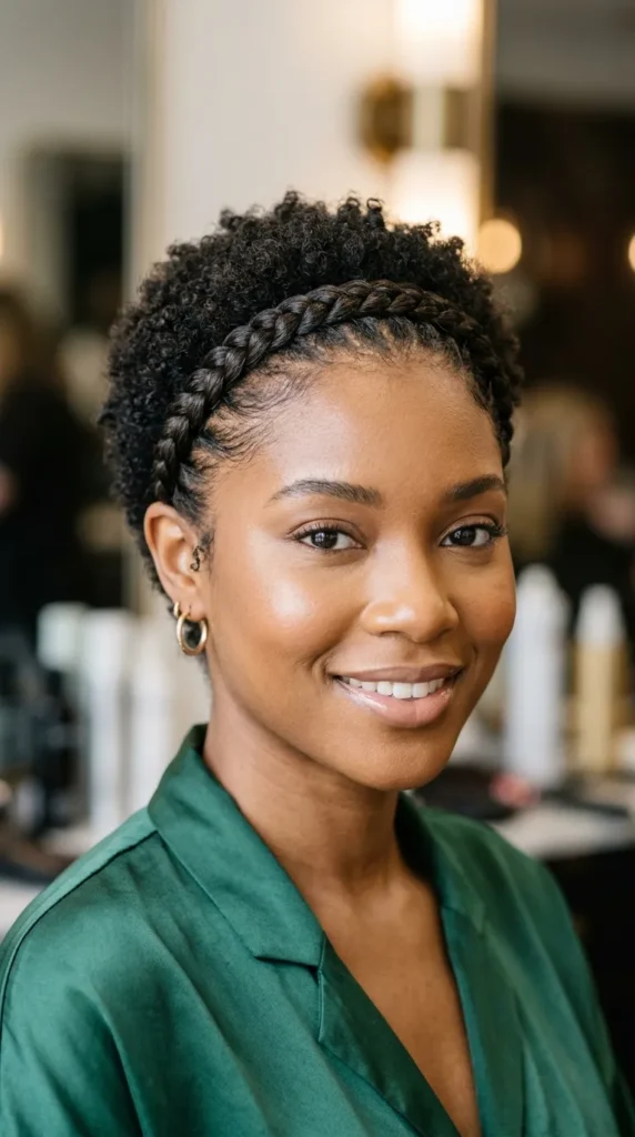 Braided Headband on Short Hair