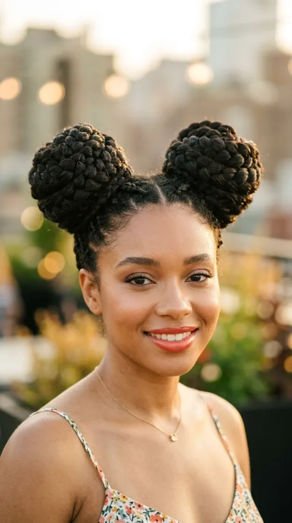 Braided Mickey Mouse Buns