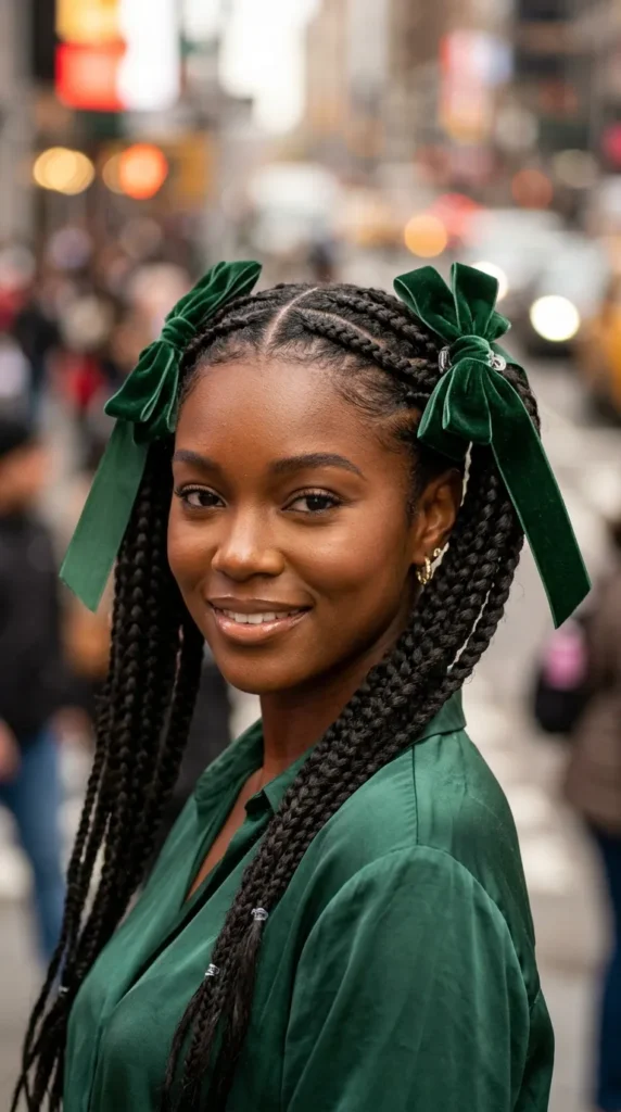 Braided Pigtails with Bows