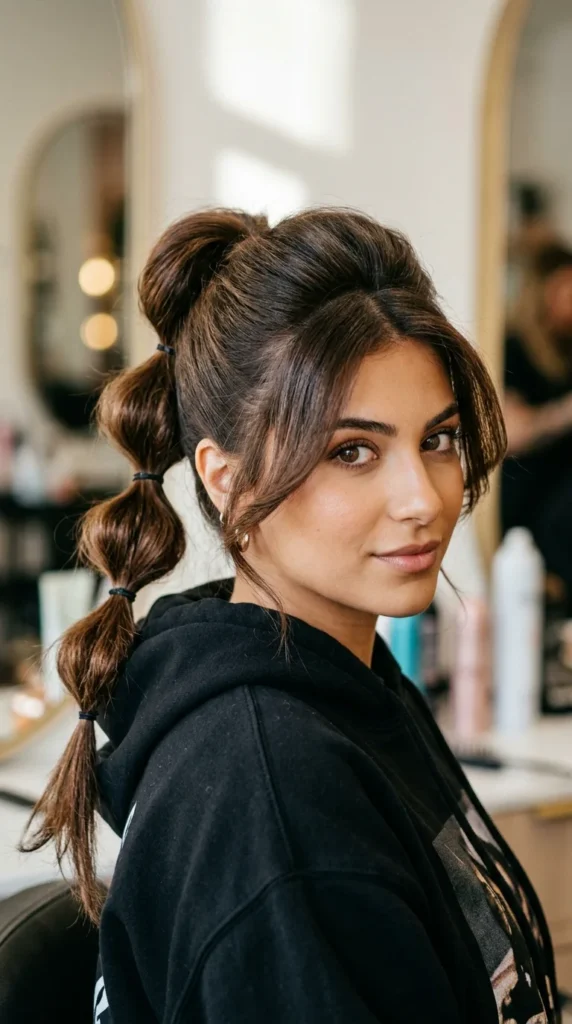 Bubble Ponytail with Retro Volume