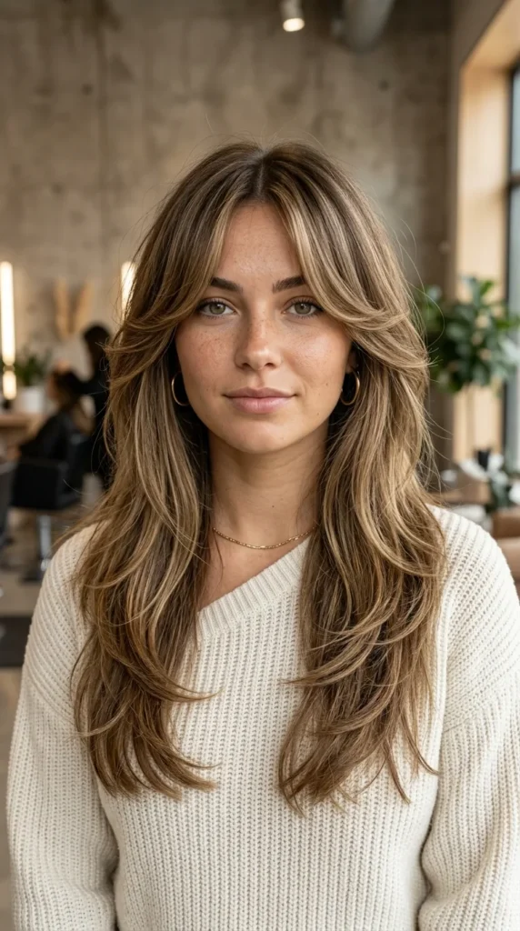 Butterfly Layers with Curtain Bangs