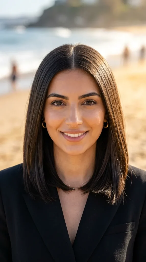 Center-Part Hair for Oval Face