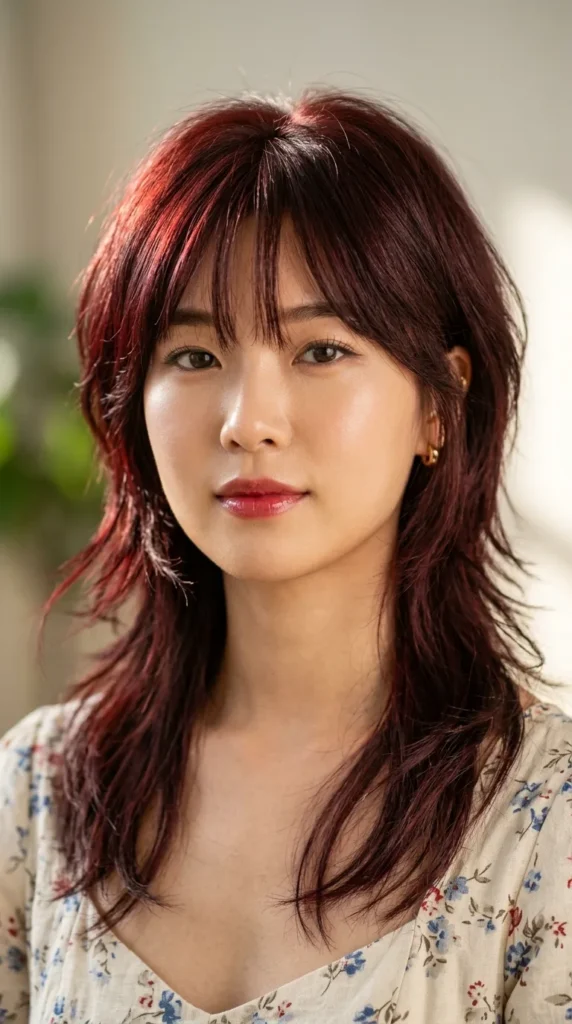 Cherry Brown Korean Wolf Cut
