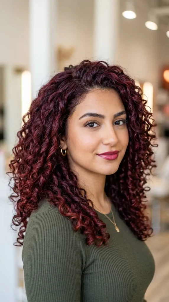 Cherry Cola Curly Hair