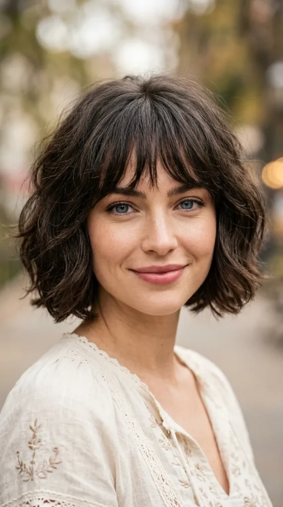 Chic Italian Bob with Effortless Parisian Fringe