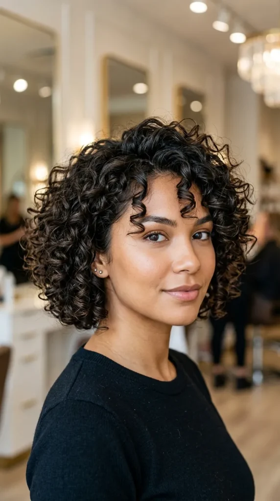 Chin-Length Curly Bob