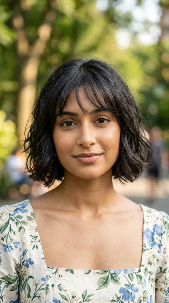 Chin-Length Italian Bob with Wispy Bangs