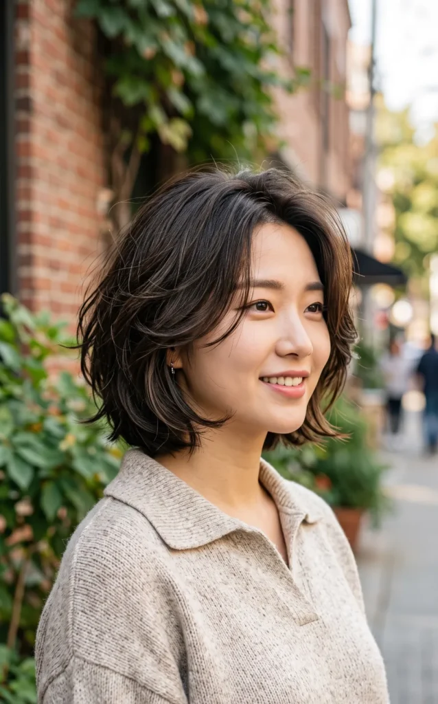 Chin-Length Korean Layered Bob