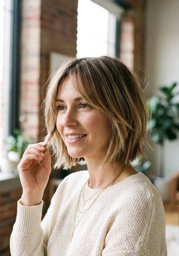 Chin-Length Layered Bob for Thin Hair