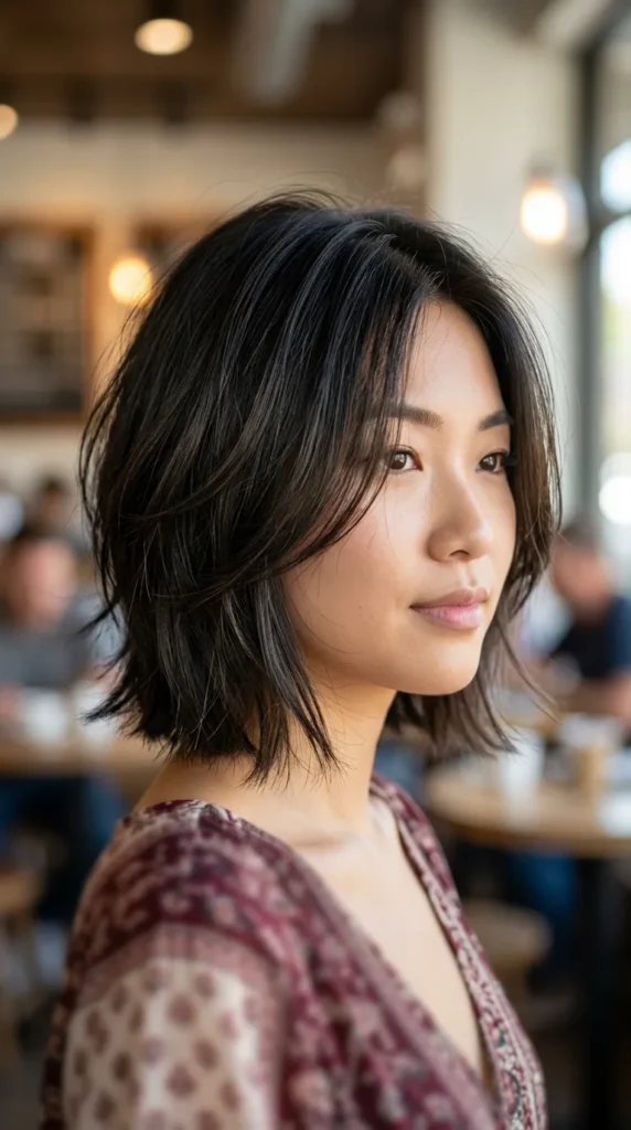 Chin-Length Layered Cut for Thin Hair