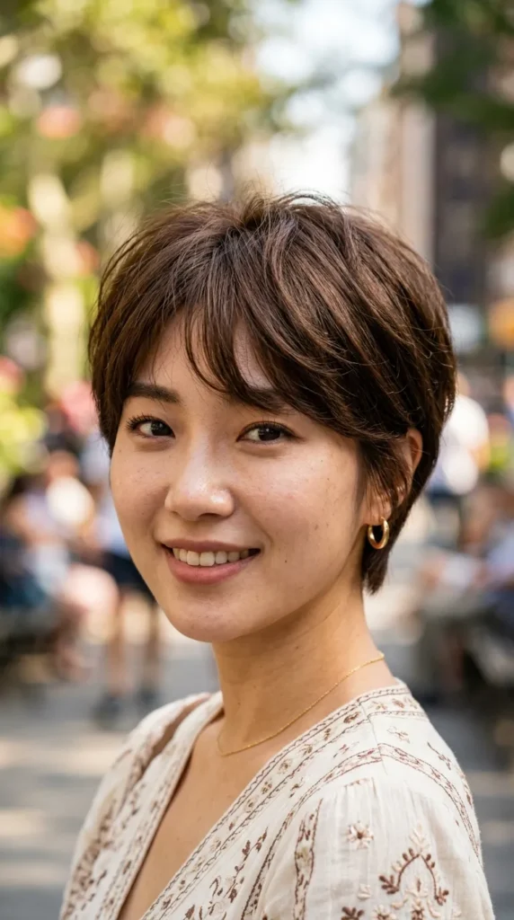 Chocolate Brown Korean Pixie