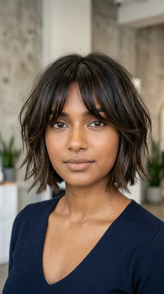 Choppy Bob with Curtain Bangs