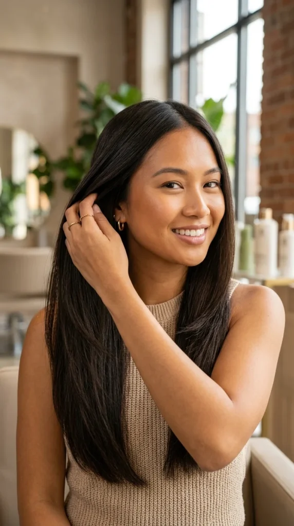 Classic Invisible Layers for Pin-Straight Hair