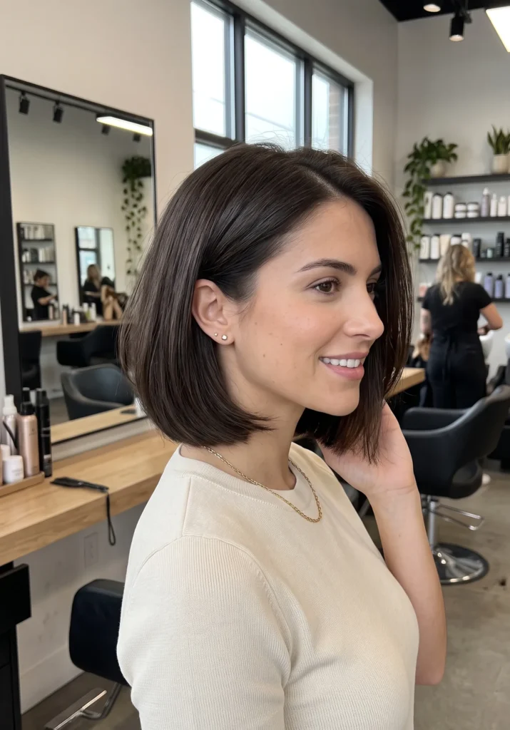 Classic Italian Bob for Fine Hair with Soft Blunt Ends
