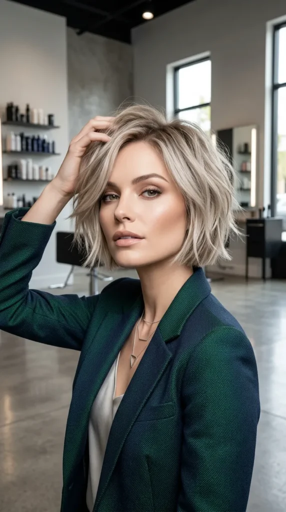 Classic Short Layered Bob with Modern Twist