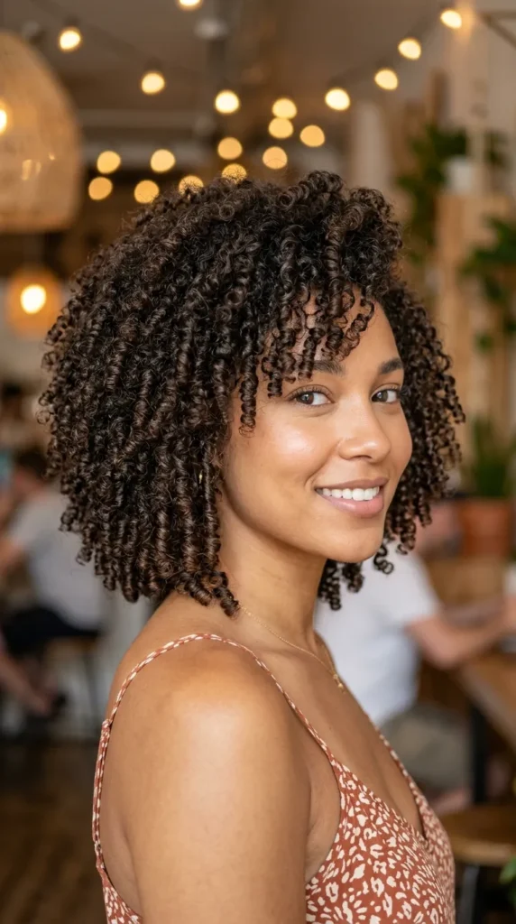 Coily Bob with Shape-Defining Layers