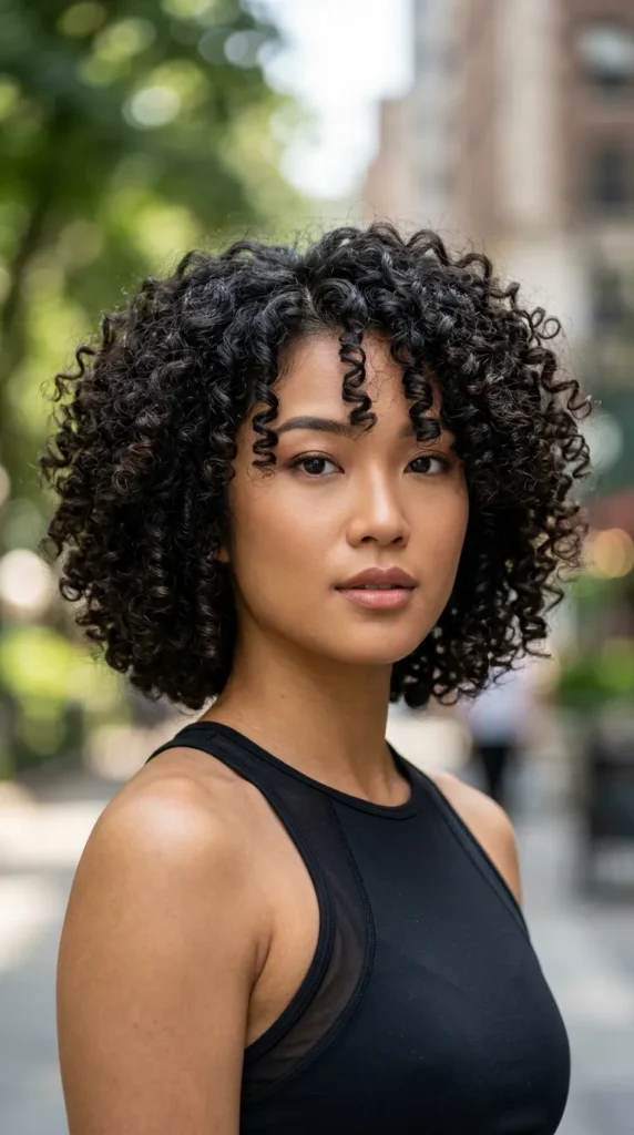 Coily Curly Bob with Natural Volume