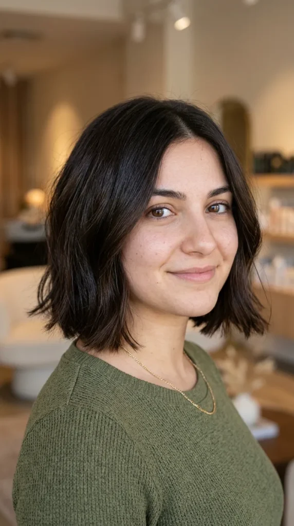 Collarbone Bob for Oval Face Balance