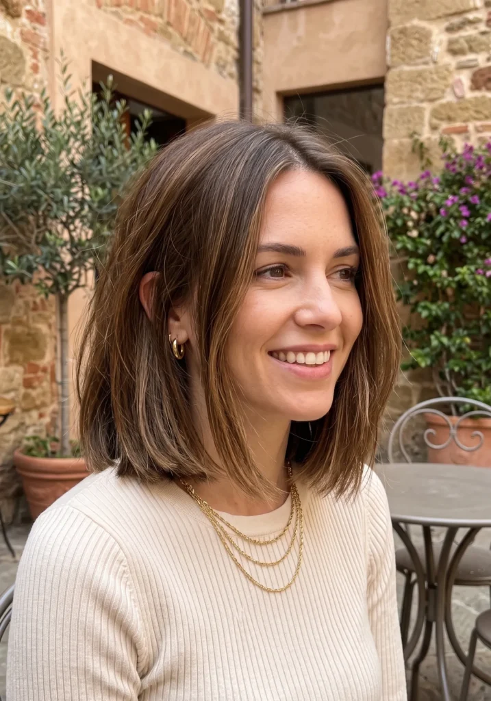 Collarbone Italian Bob for Those Growing Out Short Hair