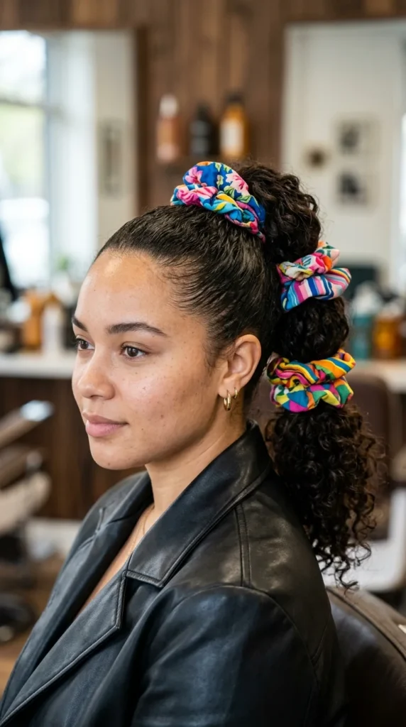 Colorful Scrunchie Ponytail