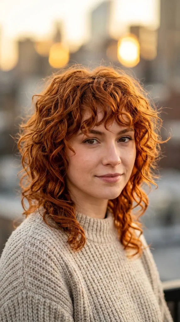 Copper Curly Wolf Cut