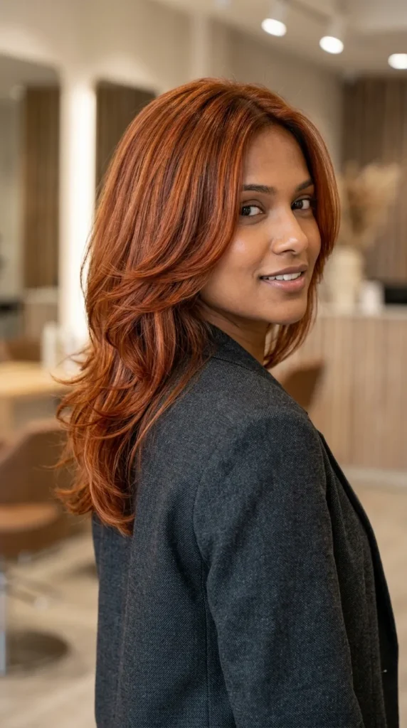 Copper Medium Layered Hair