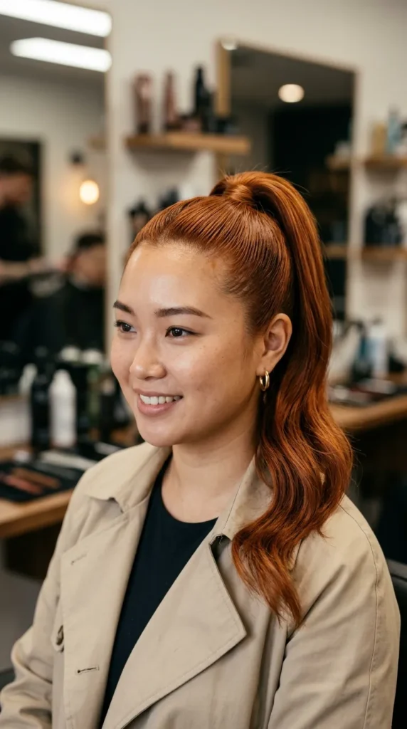 Copper Ponytail Style