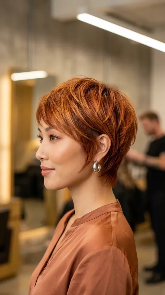 Copper Short Layered Pixie for 2026