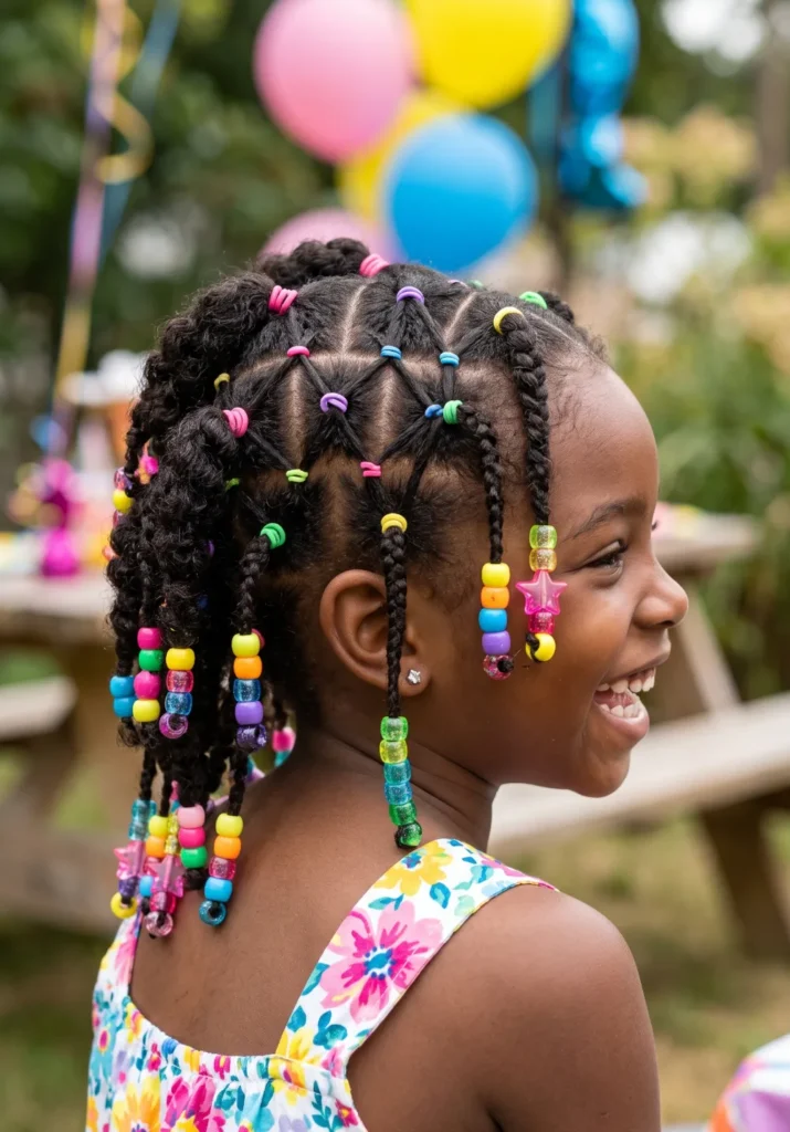 Criss Cross Elastic Hairstyle with Beads