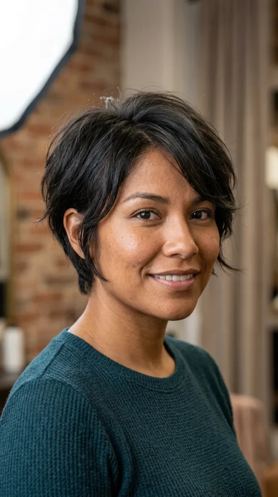 Cropped Short Layered Haircut for Mature Women