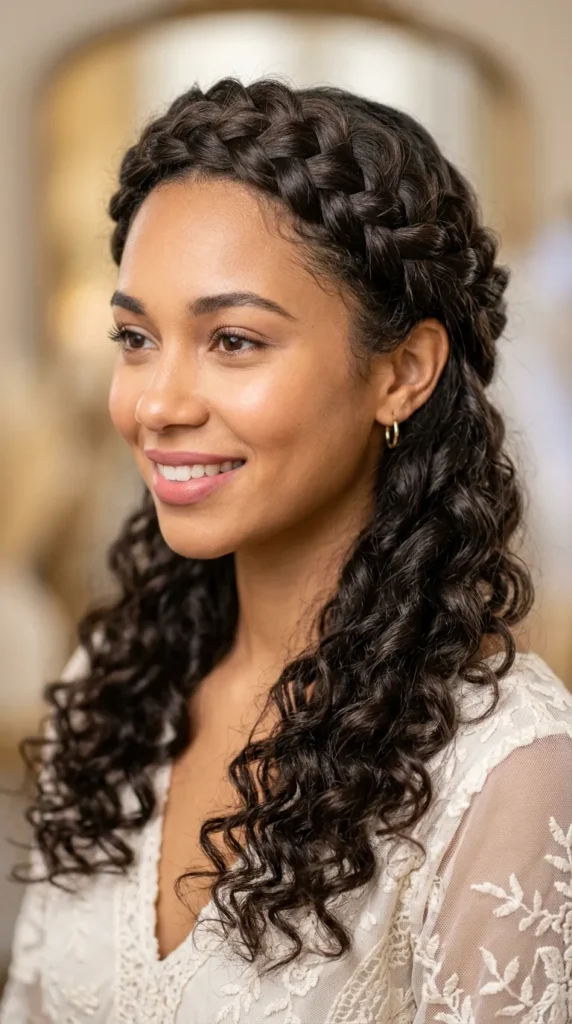 Crown Braid with Curls