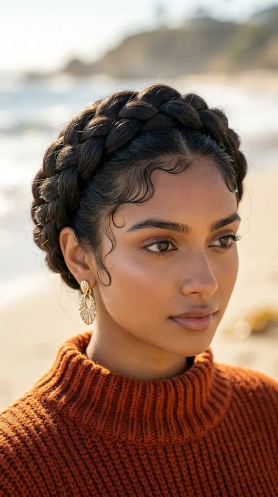 Crown Braid with Defined Baby Hairs
