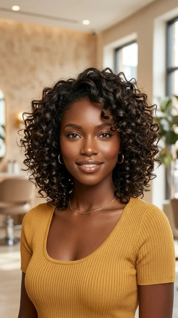 Curled Medium Layered Hair