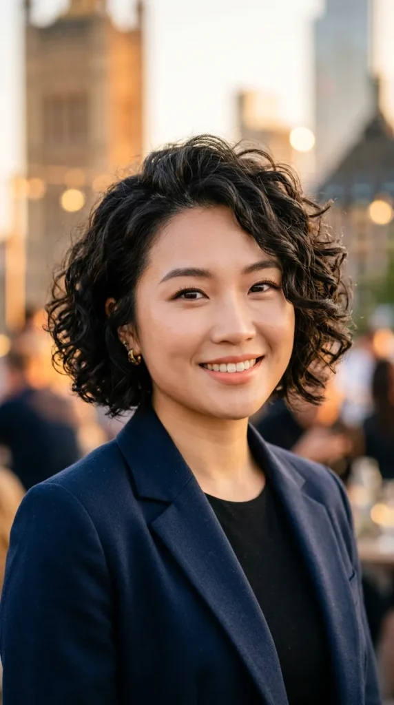 Curly Bob for Round Face Shapes