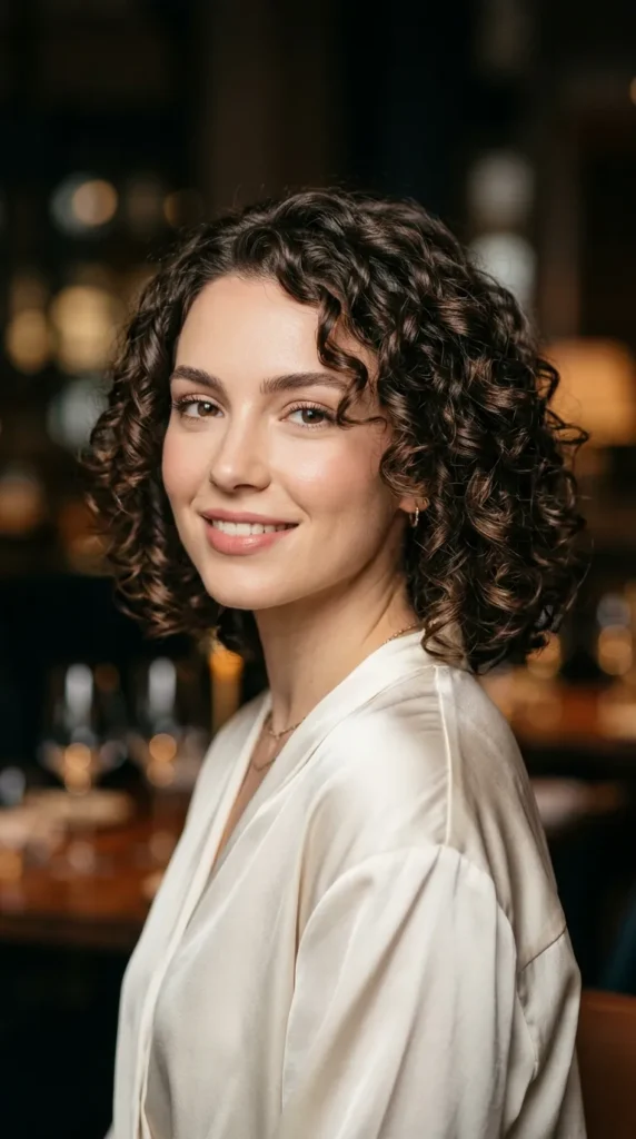 Curly Bob with Invisible Layers