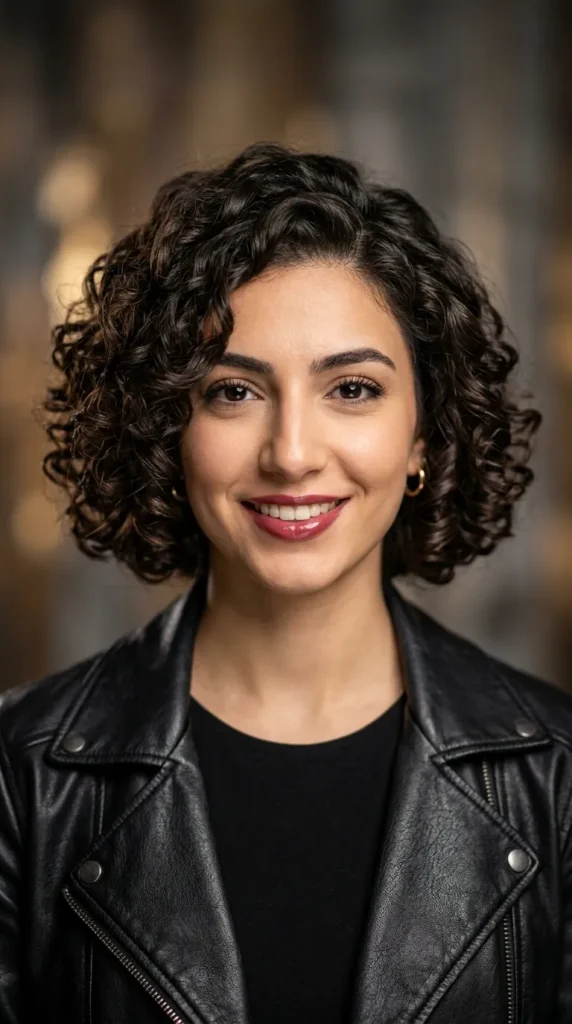 Curly Faux Bob for Elegant Birthday Dinners