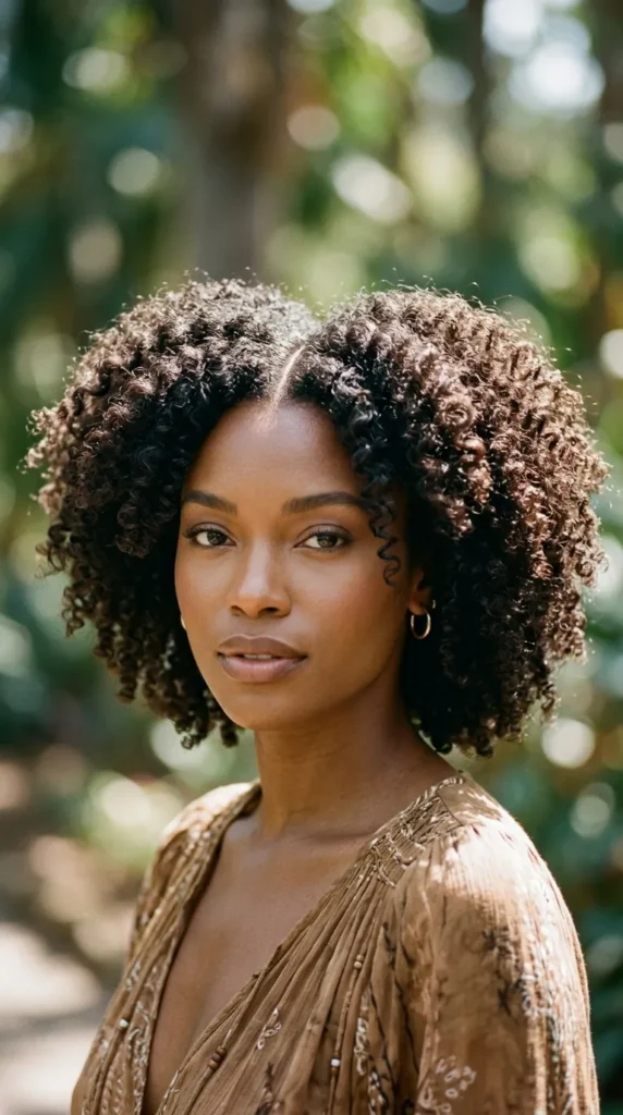 Curly Hair with Center Part
