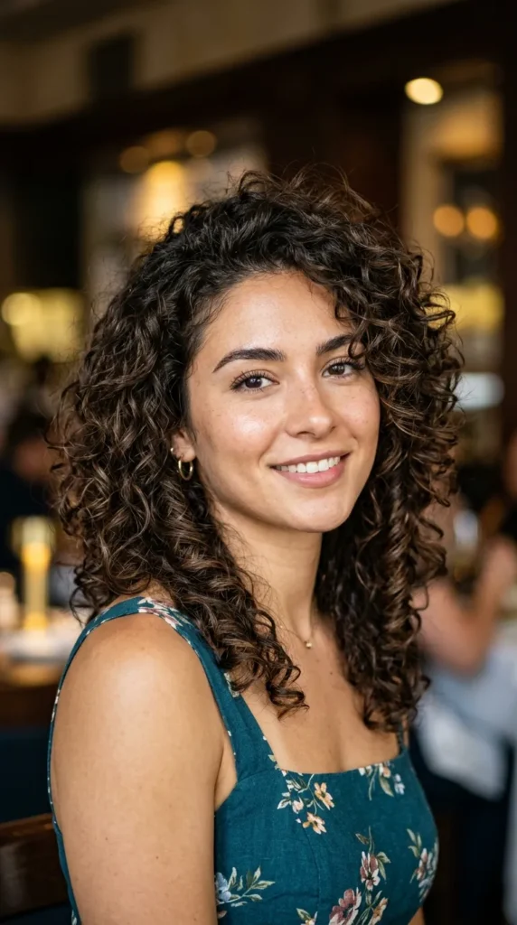 Curly Hair with Choppy Layers