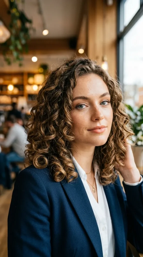 Curly Hair with Soft C-Curl Ends