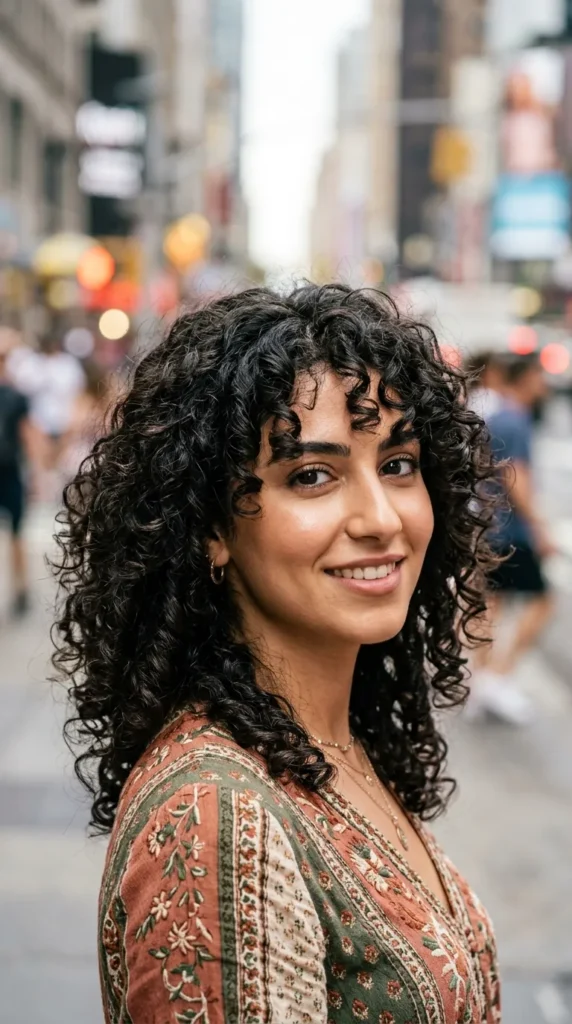 Curly Layers for Oval Face