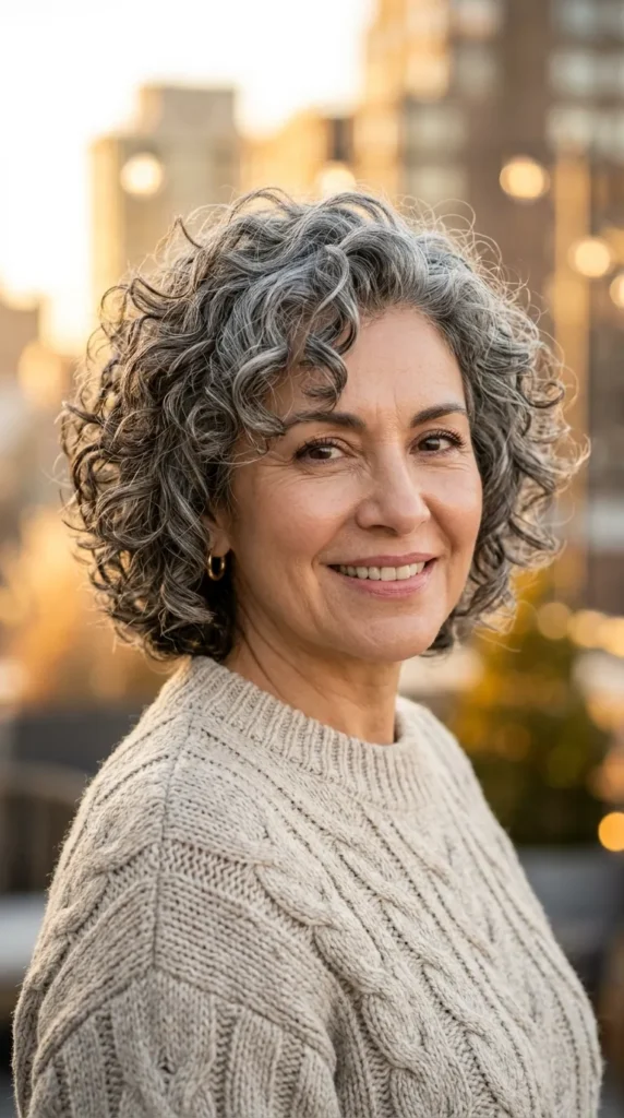 Curly Layers for Women Over 60