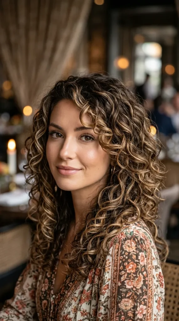 Curly Layers with Balayage